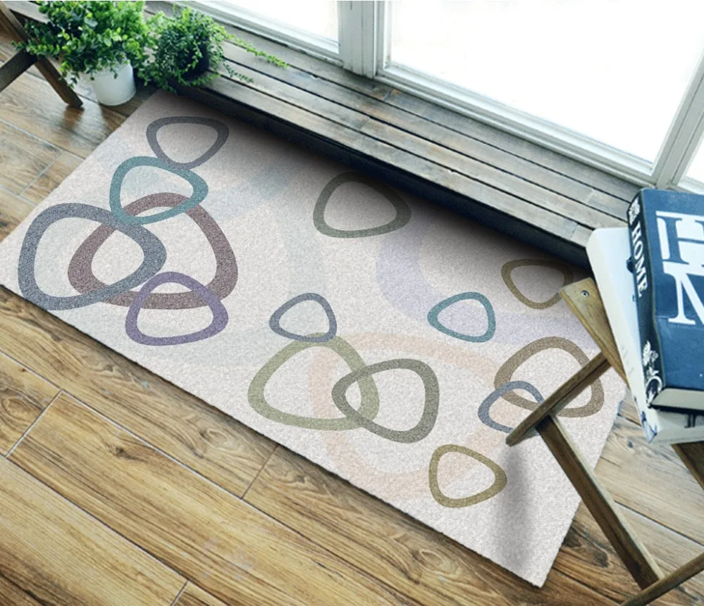 Ручная роспись свежий геометрический узор спальня гостиная ковер живопись пол 3d