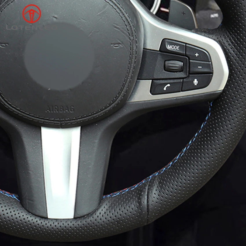 LQTENLEO черный чехол на руль из искусственной кожи для BMW M Sport G30 G31 G32 G20 G21 G12 G14 G15 G16 X3 G01