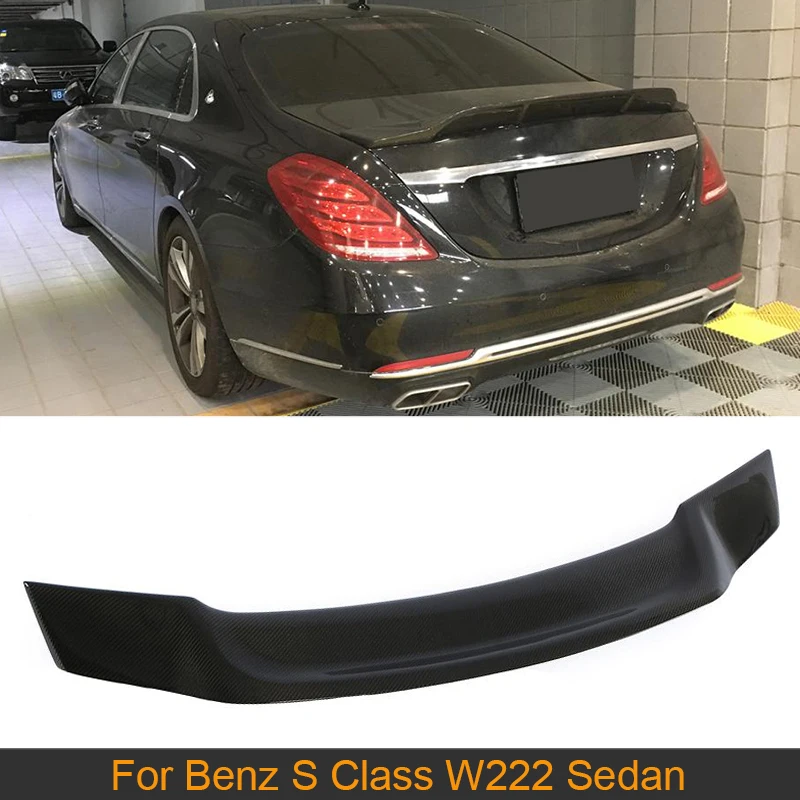 Углеродного волокна задний спойлер для Mercedes Benz S Class W222 седан 2014 2019 автомобиль на