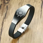 Новые силиконовые браслеты с гравировкой из нержавеющей стали бар компас масонские браслеты для мужчин женские Украшения, браслеты