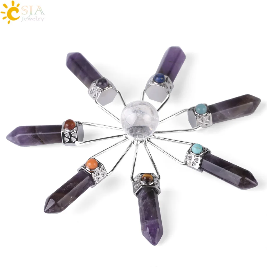 CSJA натуральный драгоценный камень 7 энергия чакры генератор целебная ТОЧКА Рейки