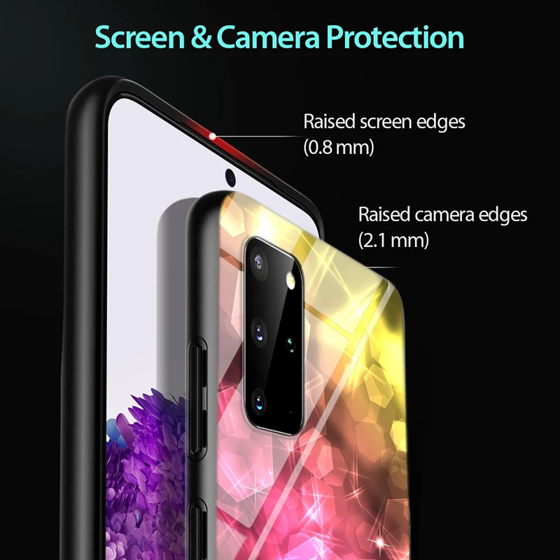 

Diamond Pieces for Samsung S20 Ultra Plus A91 A81 A71 A51 UW A41 A42 A31 A21 A21S A11 5G Bright Black Phone Case