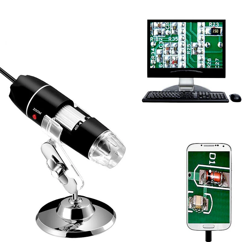 USB микроскоп 1000X 1600X 8 светодиодный Тип c Лупа электронный стерео эндоскоп