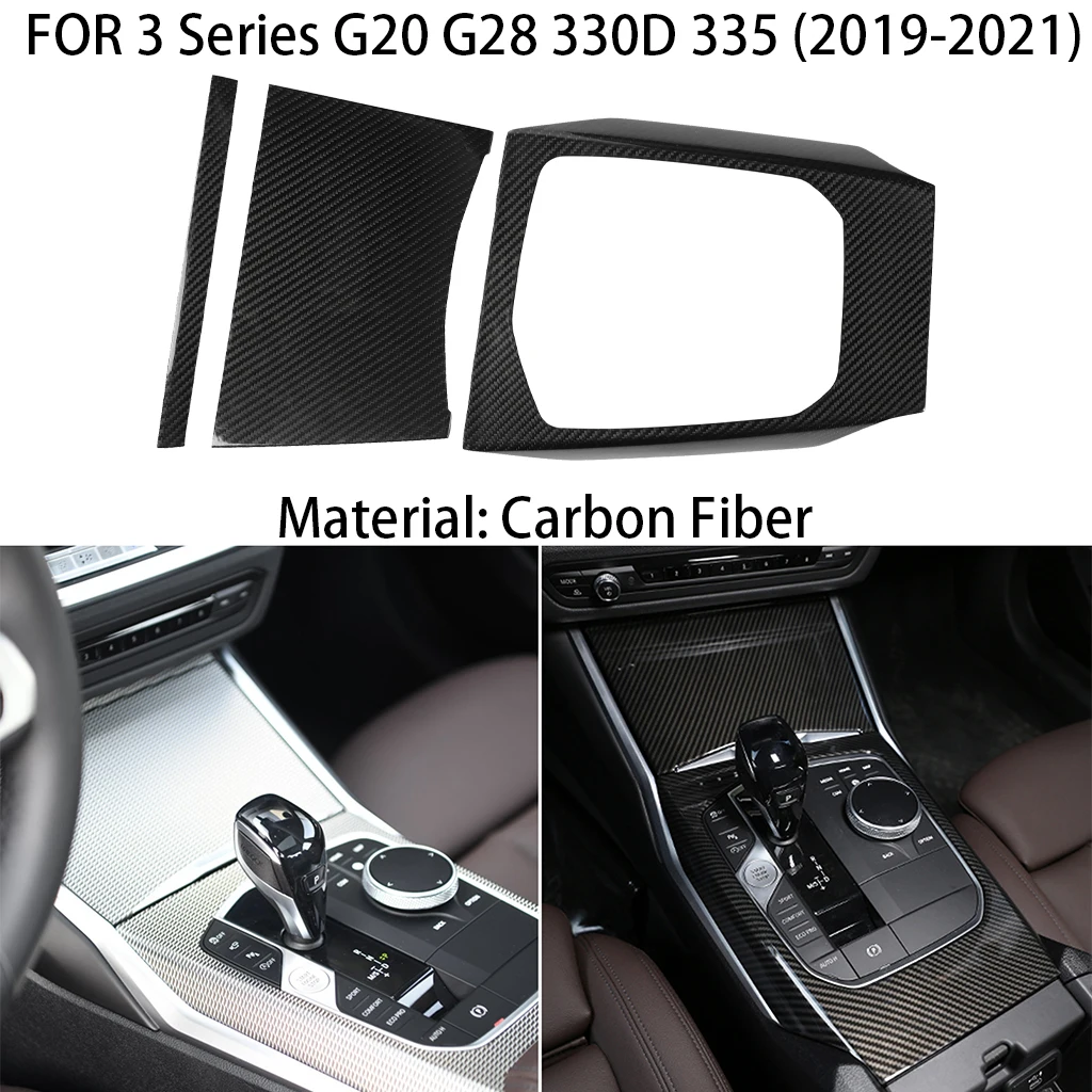 

Carbon fiber car interior gear panel decoration, suitable for BMW 3 Series G20 G28 2019 2020 2021 car stickers;