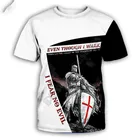 Мужская футболка с принтом взрывного рыцаря, в европейском и американском стиле, 3D футболка с цифровым принтом, с коротким рукавом, последняя тенденция лета 2021