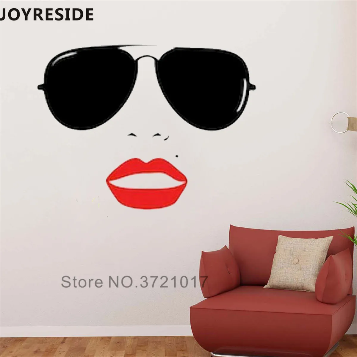 JOYRESIDE салон девушка лицо стены стикеры для дома гостиная Мода Декор винил Vogue