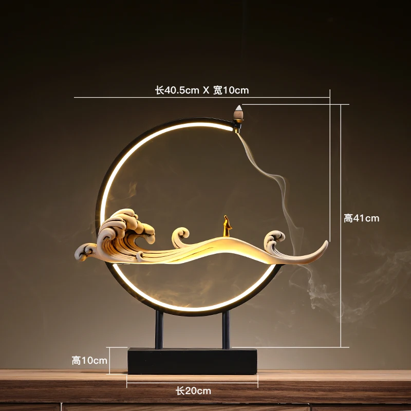 

Living Room Incense Burner Chinese Luxury Ceramics Backflow Indoor Vaporizer Diffuser Incense Burner Incensario Home Decor DB60X