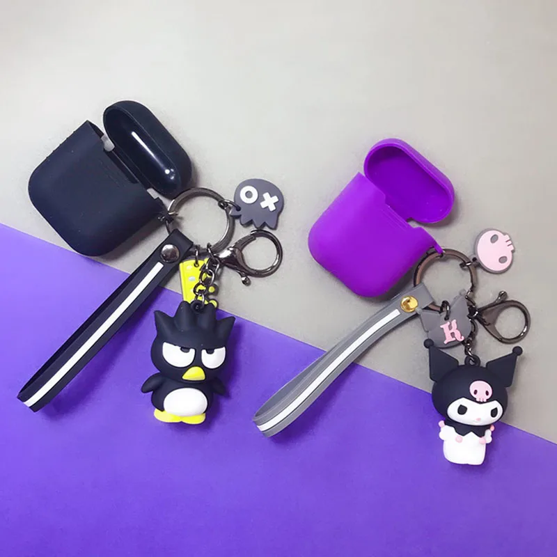 Мультяшный брелок Hello Kitty для Apple AirPods 1 чехол милый KT кот Кролик Лягушка куклы Брелоки Кольцо силиконовый чехол для зарядки AirPods