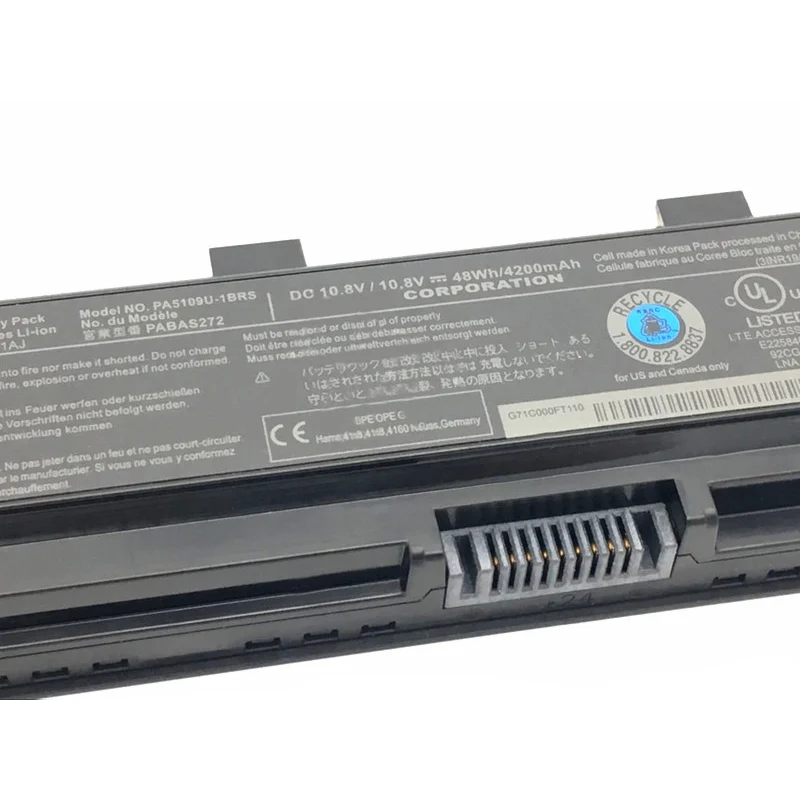 

PA5109U-1BRS PA5109U For Toshiba C40 C45 C50 C50D C55 C55D C55DT C55T C70 C75DT PA5110U PABAS272 New 4200mAh Battery