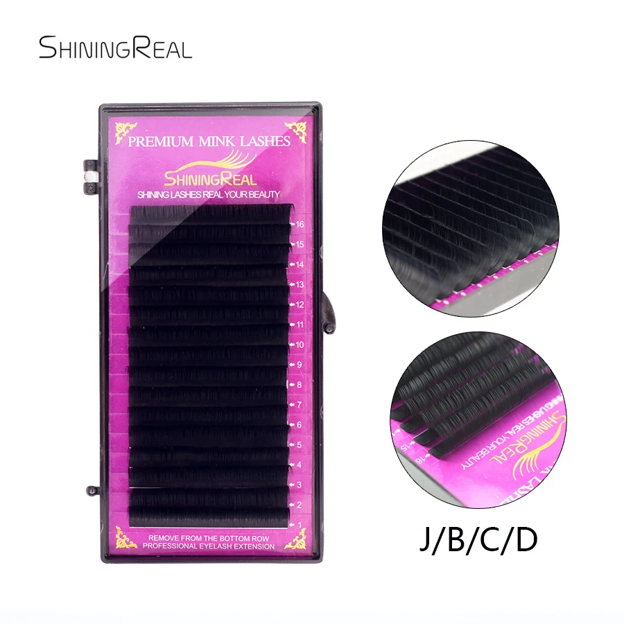 

ShiningReal 16Rows Faux mink individual eyelash lashes maquiagem cilios for professionals soft mink eyelash extension