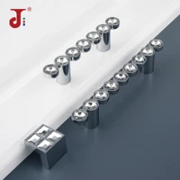 6496mm modern luxury style solid aluminum handle crystal drawer cabinet knobs handles door furniture knobs pull handle not fade