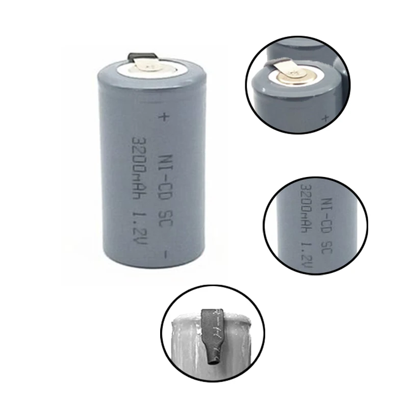 SKOANBE 10 шт. SC 3200 мАч 1 2 в Ni-CD перезаряжаемые батареи Sub C 22420 с удлинителем