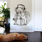Виниловая художественная наклейка милый щенок собака животное стены Стикеры с рисунком мопса крыло угол украшения комнаты Красота собака наклейки W764