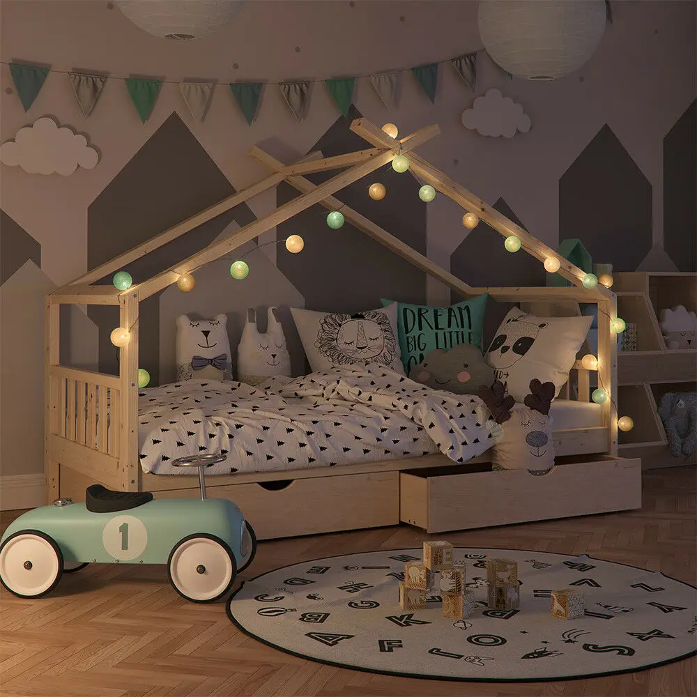 Гирлянда из 20 светодиодных хлопковых шариков 2 м | Лампы и освещение