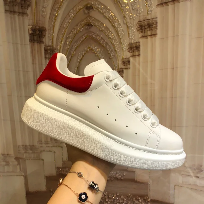 

High Quality Luxury Design Women Shoes 2021 Lace-up White Shoes Alexander Sneakers Tenis Feminino Casual Brand Shoes Plus Size