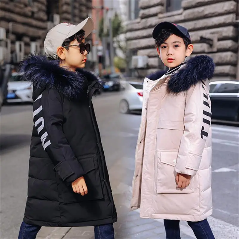  30 градусов толстые теплые пуховики зимние пуховые пальто для мальчиков детская
