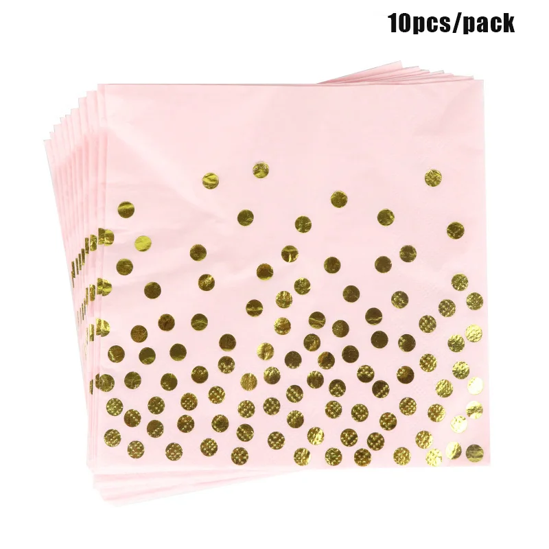 Салфетки из розового золота в горошек бумажные салфетки 100% натурального дерева