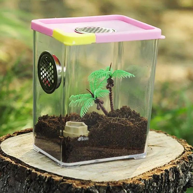 Прозрачная акриловая коробка для кормления рептилий зернистая молитвенная