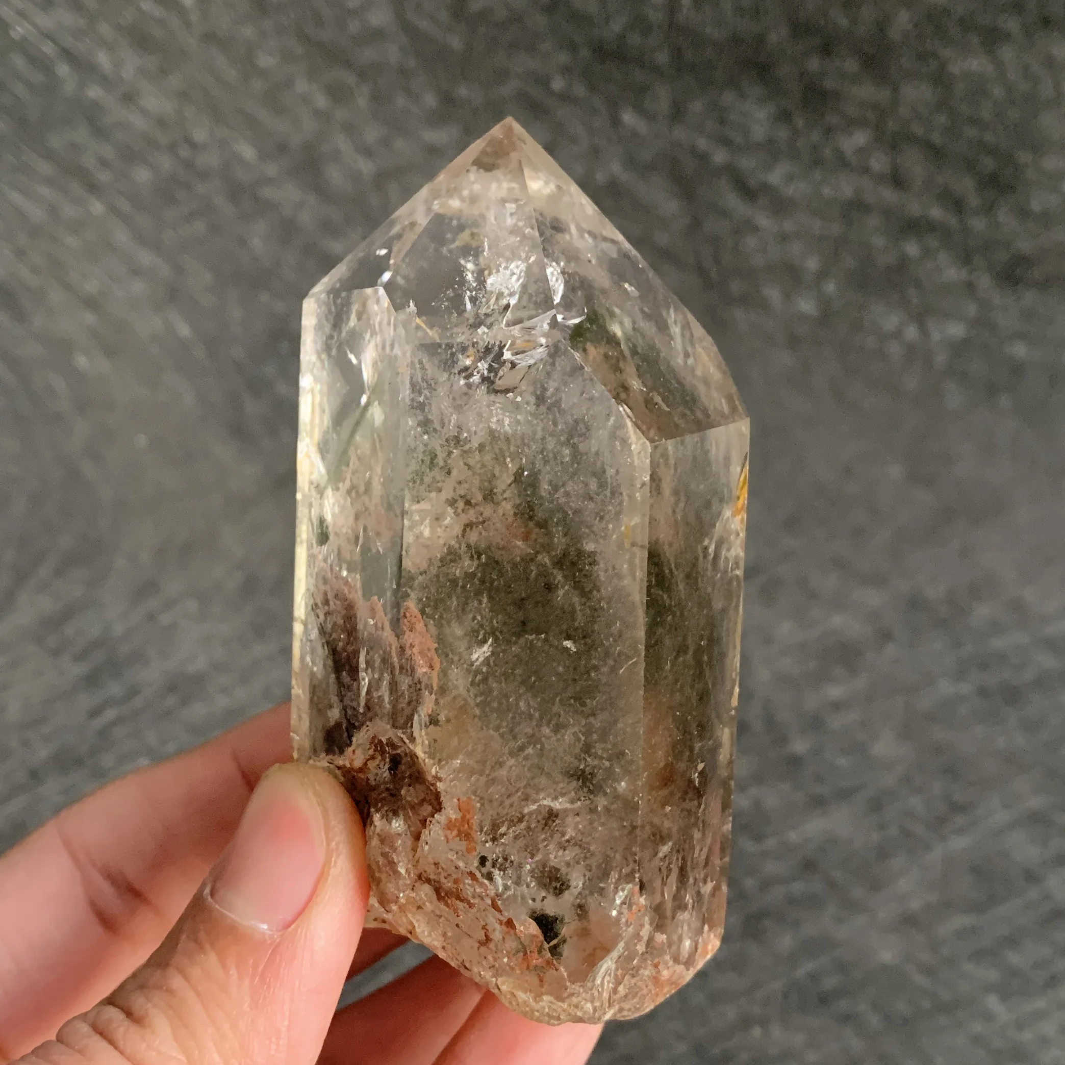 208 г Натуральная Зеленая фантомная палочка украшение полированный кварцевый