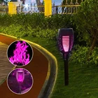 12 светодиодных фонарей на солнечной батарее, мигающий фиолетовый свет, 3 типа установки, Водонепроницаемый ночник, Ландшафтная дорожка, декоративная лампа