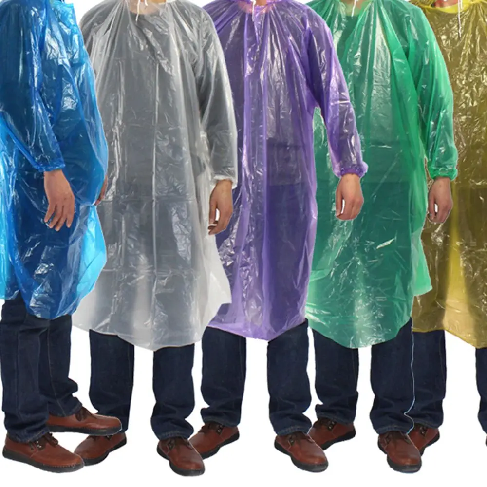 Одноразовый дождевик для взрослых аварийная Водонепроницаемая пончо с