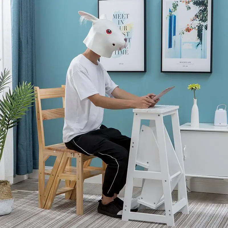 Складная лестница из массива дерева бытовой складной лестничный стул полностью