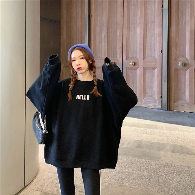 

YTX254 2021 early spring new hot spring and autumn all-match Korean loose long-sleeved Sweatshirts women