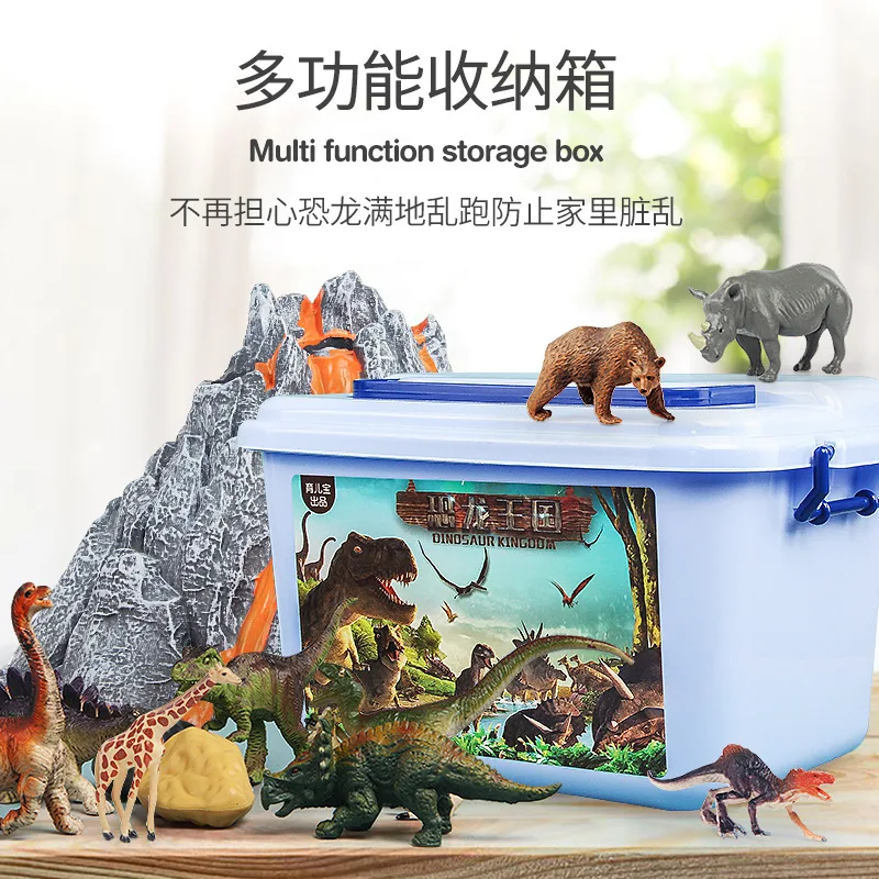 Реалистичный вулкан динозавр сцена животное мир имитация спрей извержение