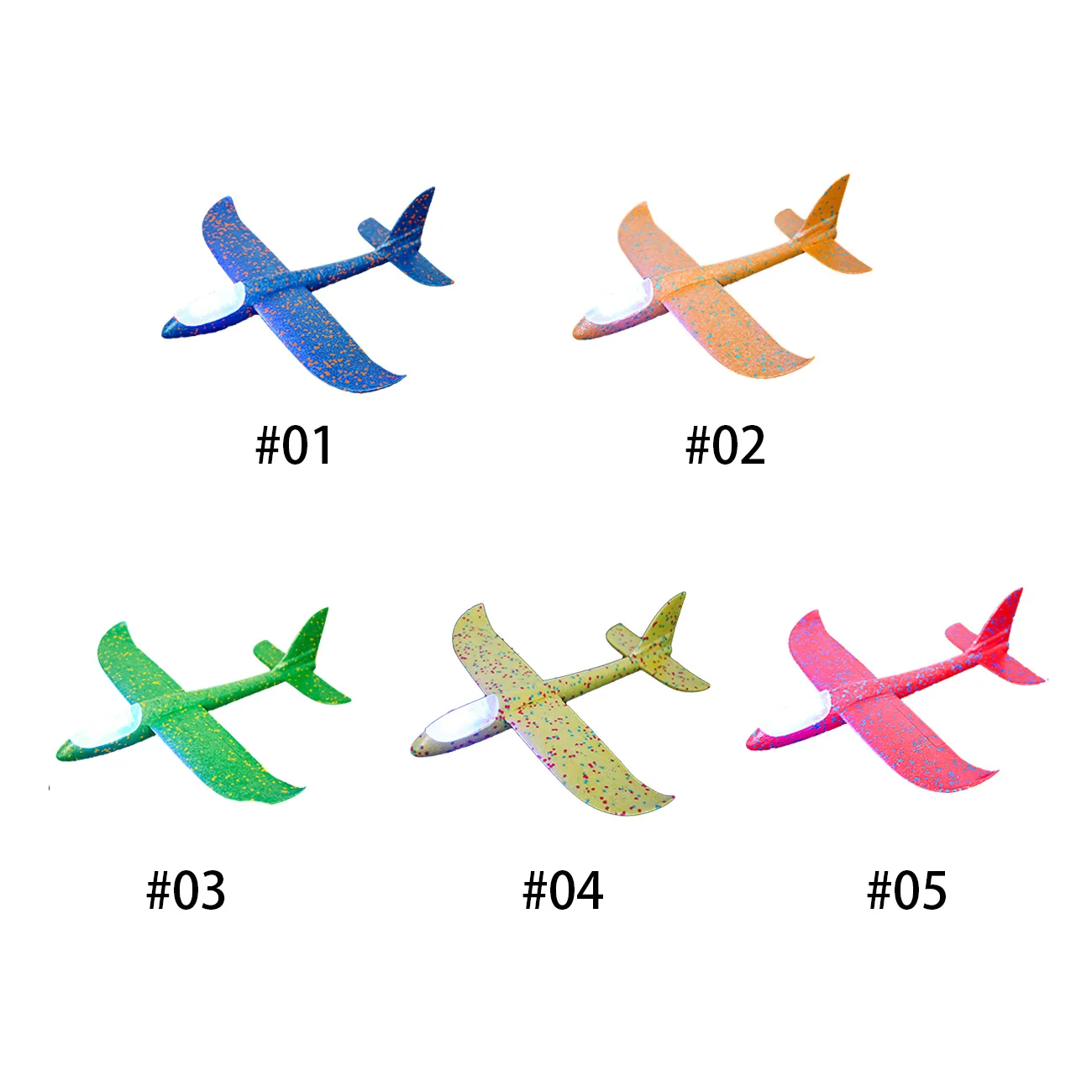 

48cm Hand Launch Throwing Foam Flight Glider Airplane Model Glider Plane With Light Outdoor DIY Educational Toy For Children