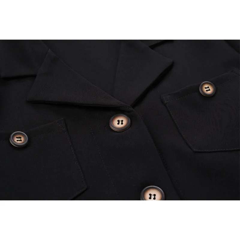 Черное клетчатое женское шикарное модное платье-рубашка средней длины на