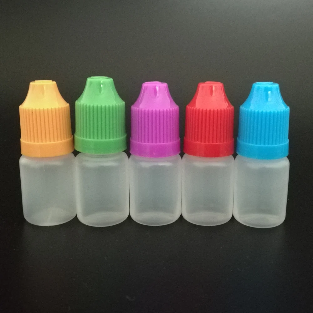 

100pcs 5ML Empty Plastic Dropper Bottles PE Soft E Liquid Vial Sample Refillable Container With Childproof Caps