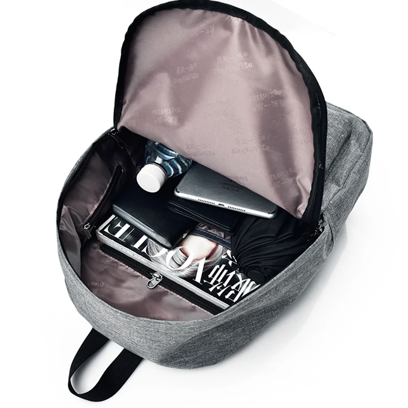 Женский рюкзак школьная сумка Холщовый мужской с usb-зарядкой школьные рюкзаки