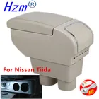 Подлокотник для Nissan Sylphy Versa Tiida Latio 2007-2011 из искусственной кожи центральный контейнер для магазина с подстаканником