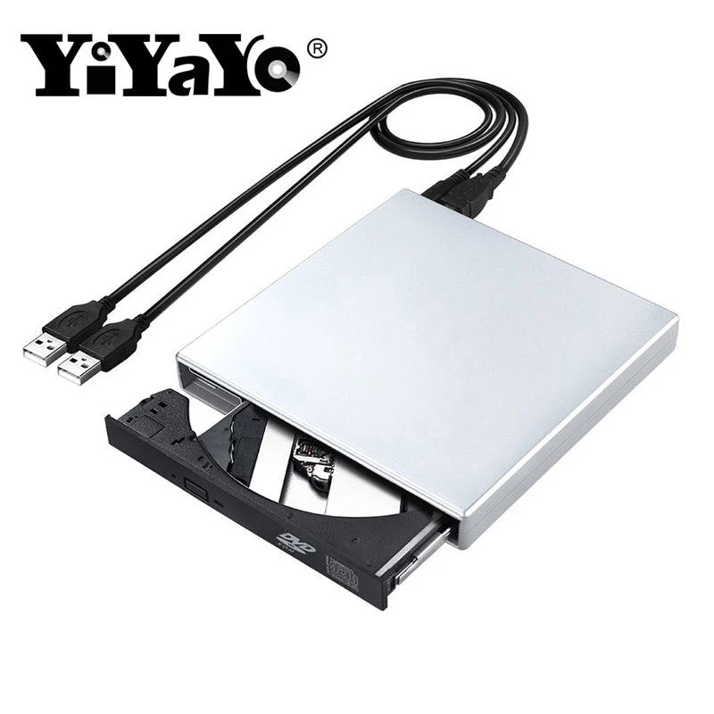 YiYaYo USB 2 0 CD RW ГОРЕЛКА оптический привод Внешний DVD Combo CD/DVD ROM портативный плеер для
