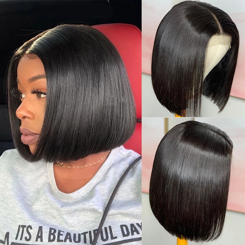 

Short Bob Wig Lace Front Human Hair Wigs SPARK Straight Bob Lace Front Wigs for Women Human Hair Transparent Lace Frontal Wigs