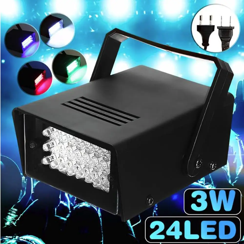 

Luminous Stage Lighting 4 Colors Christmas Decor Clubs Party Dance Flash Light DJ Strobe Light 220V 24 LED Disco