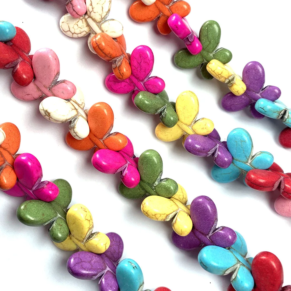 Бусины из натурального камня в форме бабочки бирюзовые бусины для женщин подарки