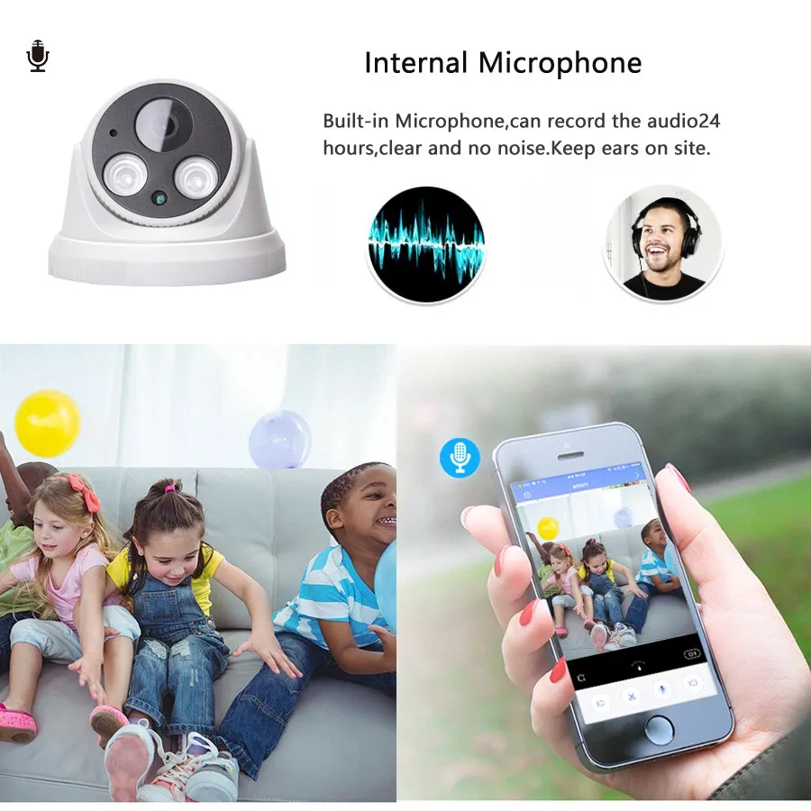 Беспроводная камера Hamrolte Wi Fi HD1080P Yoosee внутренняя Onvif ночное видение обнаружение