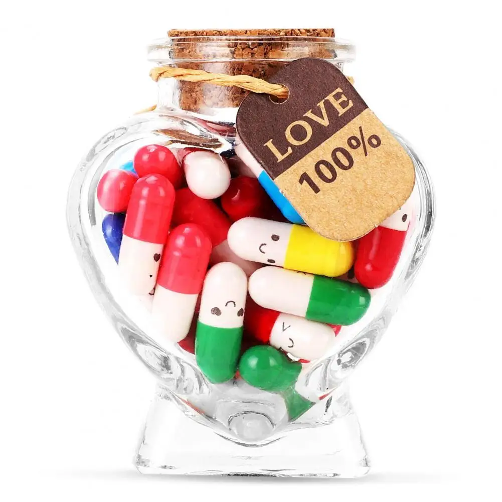 

1 Set Message Capsule Handmade Cute Love Glass Bottle Capsule Letter Message for Friends