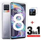Для Oppo Realme 8 8Pro мягкая задняя пленка из углеродного волокна + закаленное стекло для Realme 8 7 5 Pro передняя защита экрана с пленкой для объектива