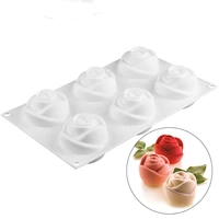 silicone mold cake rose flowers shape 3d mould wedding dessert mousse candy bakeware tools
