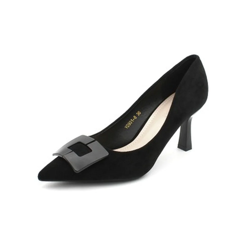 

Sexy Fashion Pointed Female High Heels Stiletto Shallow Suede Fashion Single Shoes 5.5 Heels 7.5 Heels