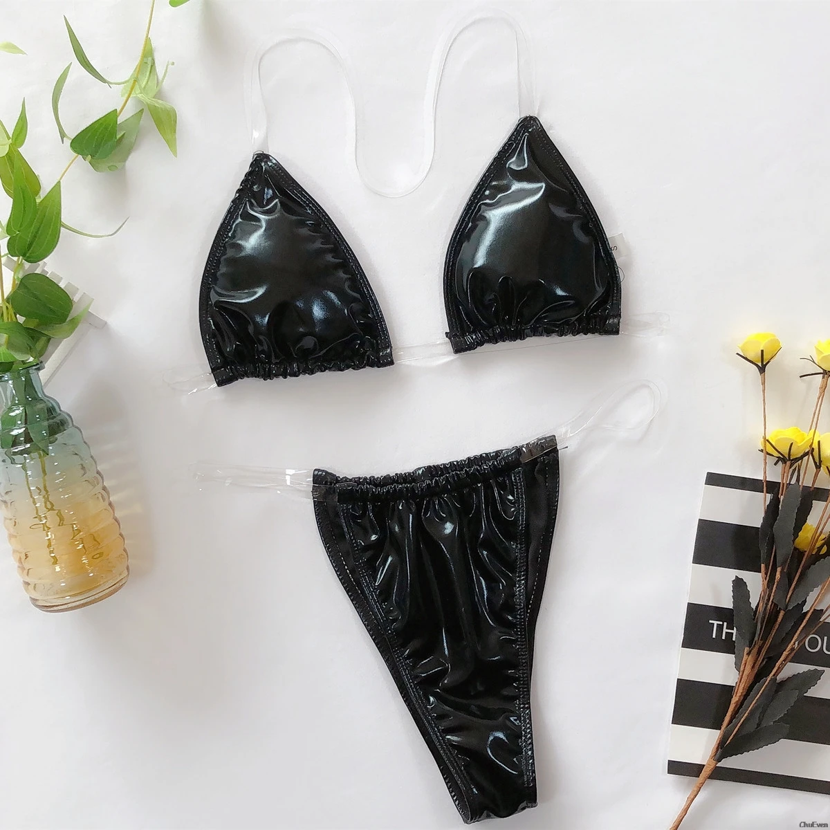 Одноцветный комплект бикини женские сексуальные купальники с низкой талией