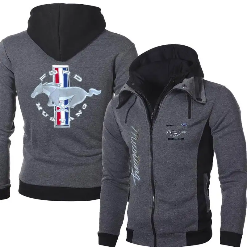 

2021 New Men's Ford Mustang Outdoor Casual Male Jackets Warm Hoodies High Quality Spring Autumn Harajuku Sweatshirts Outwear