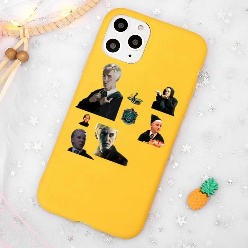 

Draco Malfoy snake friend funny Phone Case Candy Color Yellow for iPhone 11 12 pro XS MAX 8 7 6 6S Plus X 5S SE 2020 XR