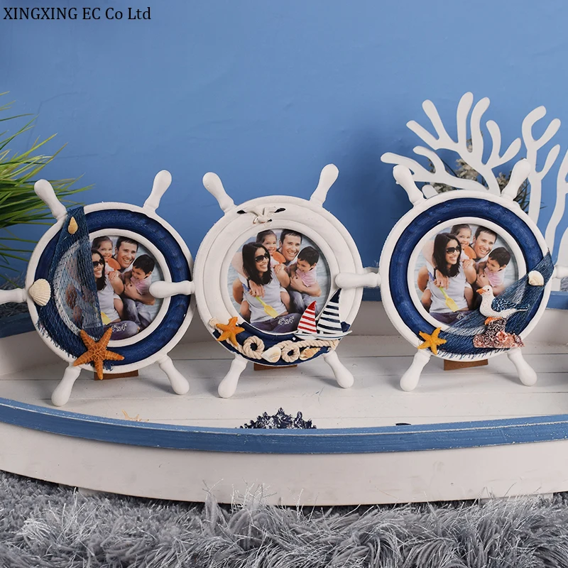 

Mediterranean Ship Rudder Photo Frame, Desktop Craft Decorations, Photo Wall Decoration, Creative Home Decoration Accessories