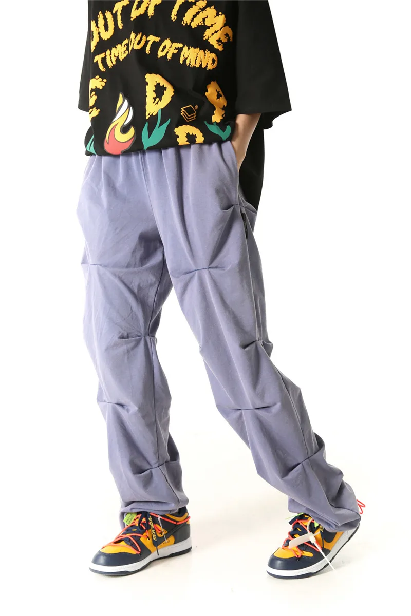 Hip Hop Loose Fit Elastic Waist Pants Fashion Pleated Ankle Mens 2020 New Spring Summer Casual Sportwear Joggers | Мужская одежда