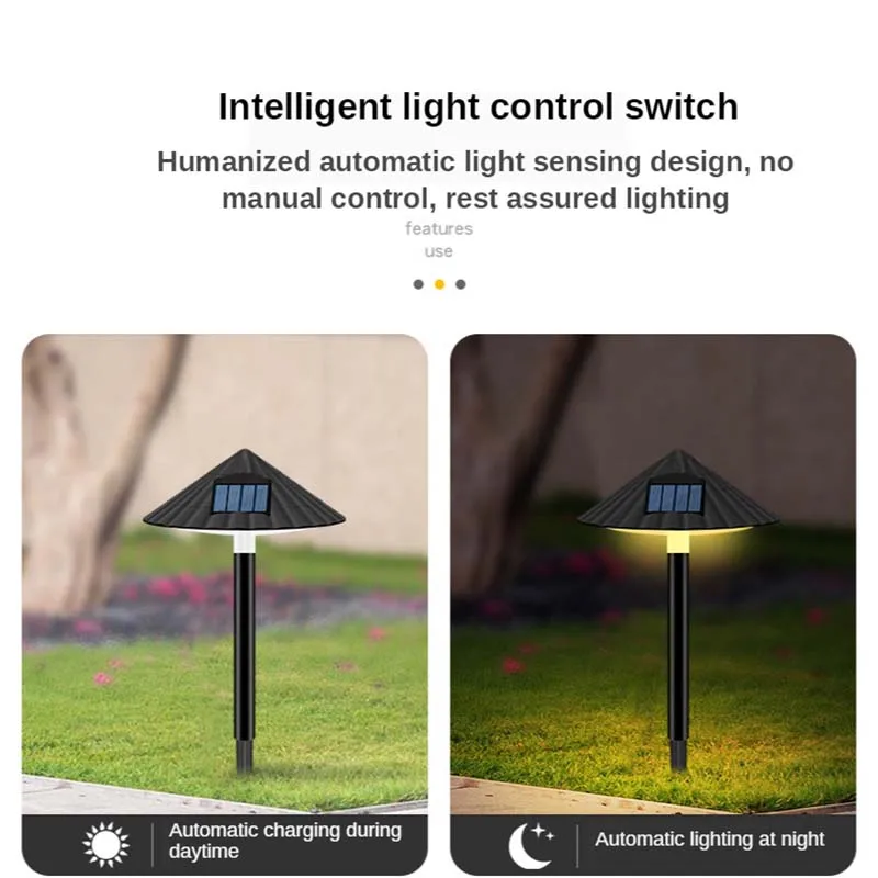 Солнечный Мощный светильник для лужайки Гриб водонепроницаемый садовый