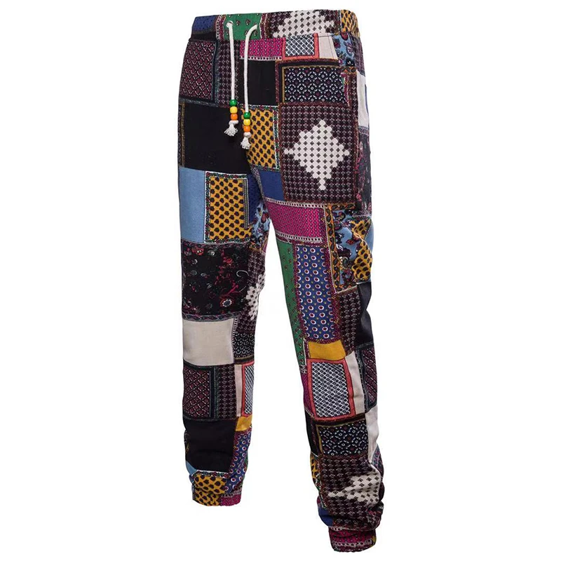 

2021 men's new fashion casual trousers small feet cotton and linen casual pants