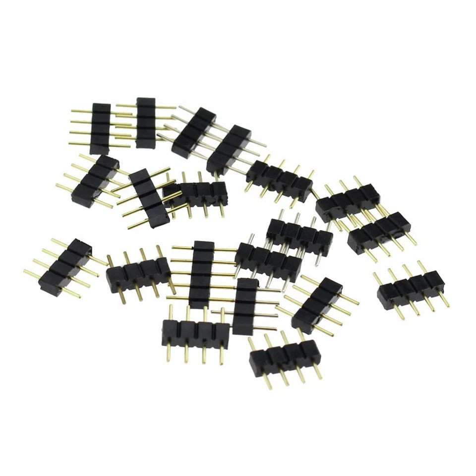 Коннектор для светодиодных лент 4Pin 10/20/50/100-Pack игла RGB LED коннектор DIY фитинги SMD5050
